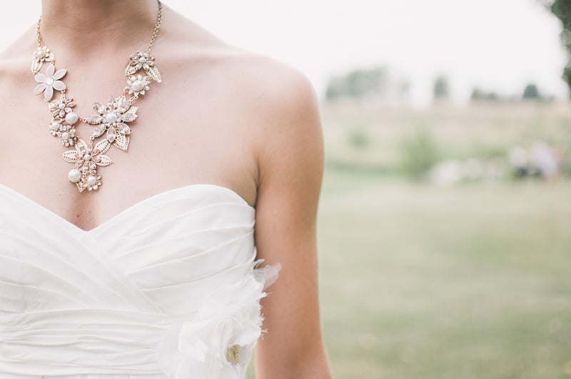 Bride in modern chic wedding dress